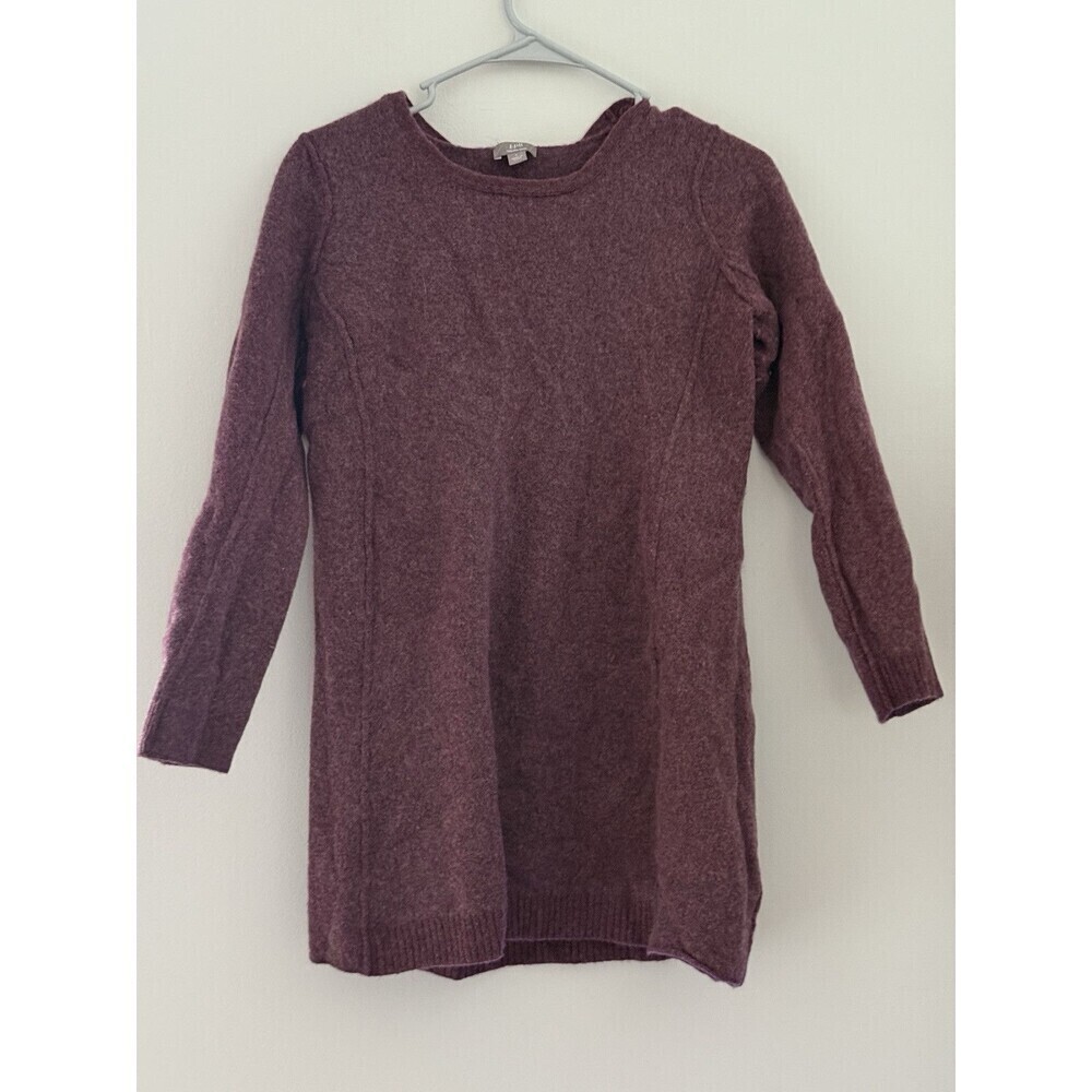 J. Jill Sweater Dress L Purple Italian Yarn Wool Cashmere Knit classic preppy